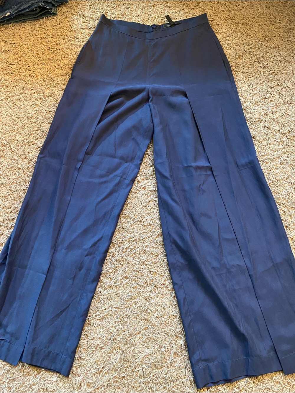BCBGMaxAzria Navy Wide-Leg Dress Pants